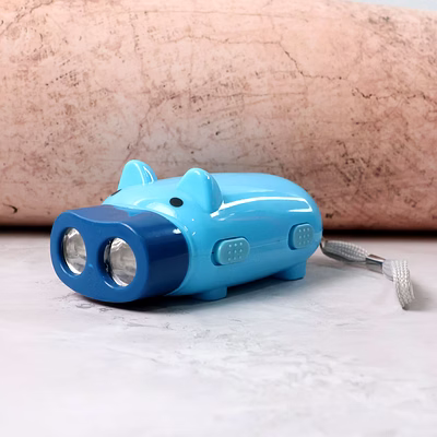 2-led hand press torch – battery-free hand crank flashlight
