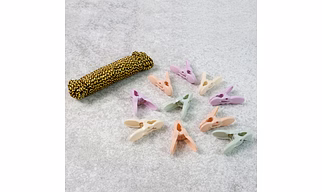 Clothes Drying Rope with Multipurpose Cloth Clips (1 Set)