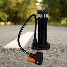 compact mini foot-operated air pump with hose & locking valve head