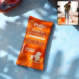 pollic kadam concentrated floor cleaner sachet – orange fresh fragrance (50 gm)