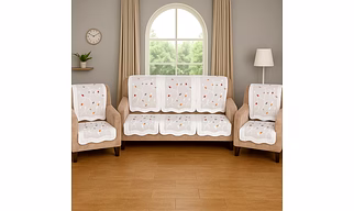 Elegant Leaf-Pattern Sofa Runner - (Set / 230x28 Inch)