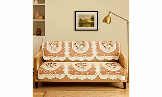Elegant Floral Sofa Protector Runner - (Set / 132x28 Inch)