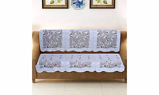 Elegant Floral Sofa Protector Runner - (1 Pc / 139x28 Inch)