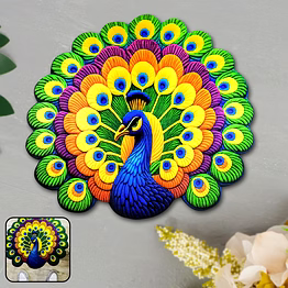 peacock design anti-slip floor mat - (1 pc)