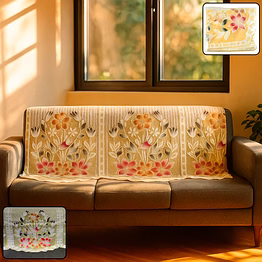 elegant floral sofa protector cover - (1 pc / 139x28 inch)