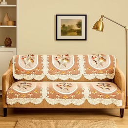 elegant floral sofa protector runner - (set / 132x28 inch)