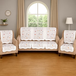 elegant leaf-pattern sofa runner - (set / 230x28 inch)