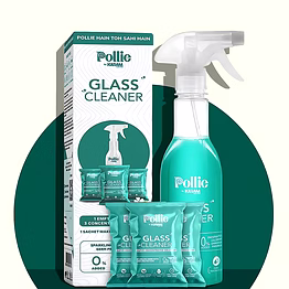 pollic kadam concentrated glass & mirror cleaner refill kit with reusable spray bottle