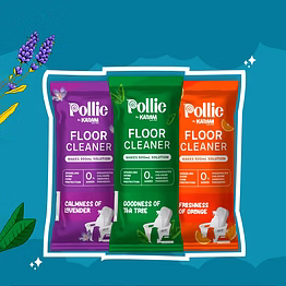 pollic kadam concentrated floor cleaner refill kit with reusable measuring bottle