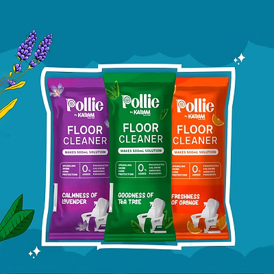 pollic kadam concentrated floor cleaner refill kit with reusable measuring bottle