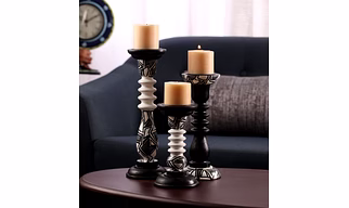 Hand-painted Classic Monochrome Candle Holder (SET OF 3)