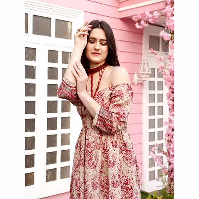 LATEST DESIGNER KNEE LENGTH DRESS-3