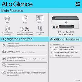 HP Color 520 Smart Tank All-in-One Printer - 1F3W2A image 5