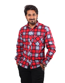 Men's Casual Shirt Full Sleeve Red Check