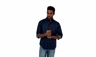 Men Casual Shirt Cotton Denim