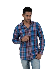Men's Casual Shirt Slim Fit Full Sleeve Plaid Check