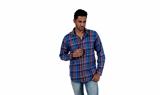 Men's Casual Shirt Slim Fit Full Sleeve Plaid Check