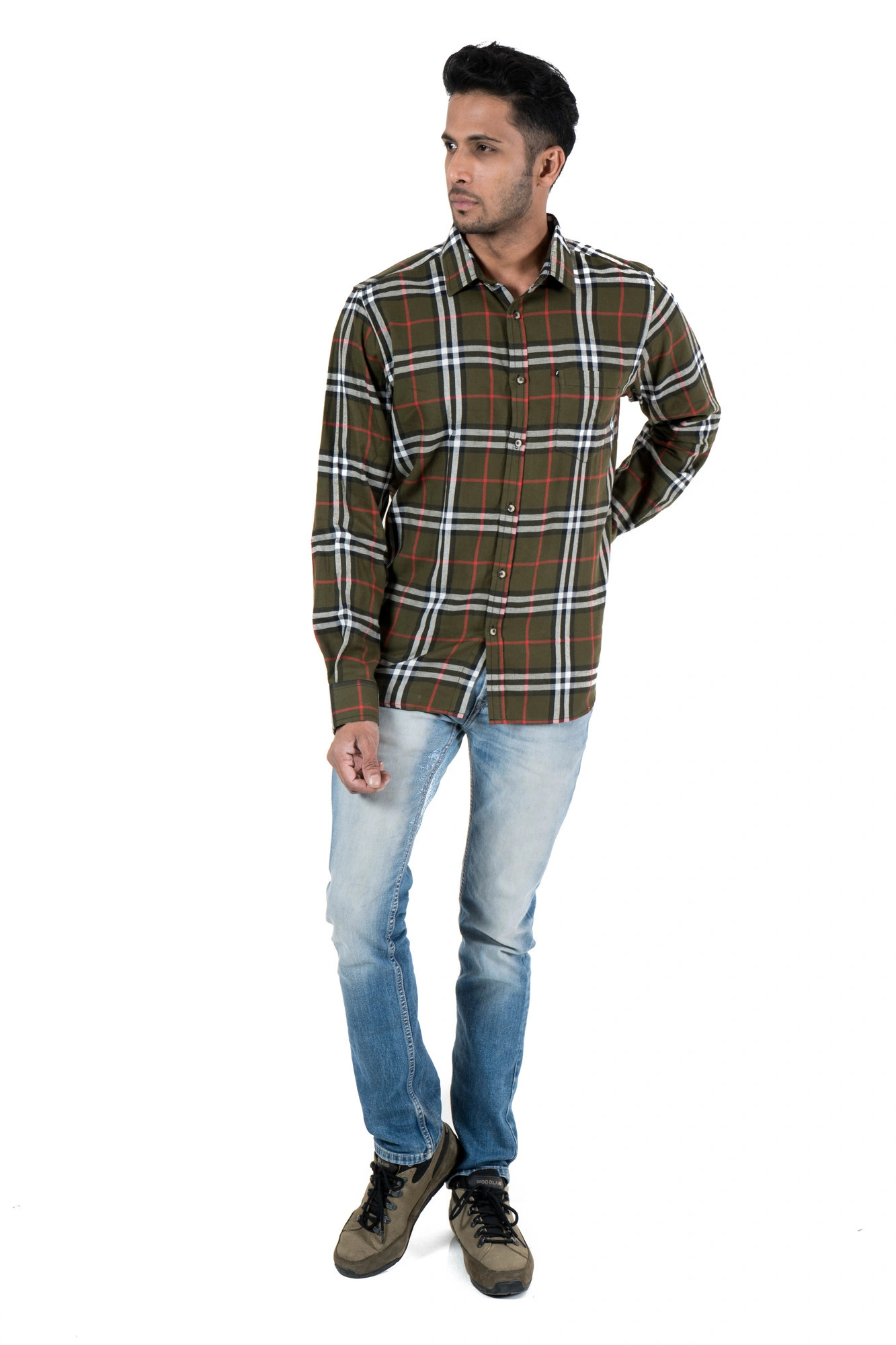 Men's Top Wear Casual Shirt Plaid Check-4