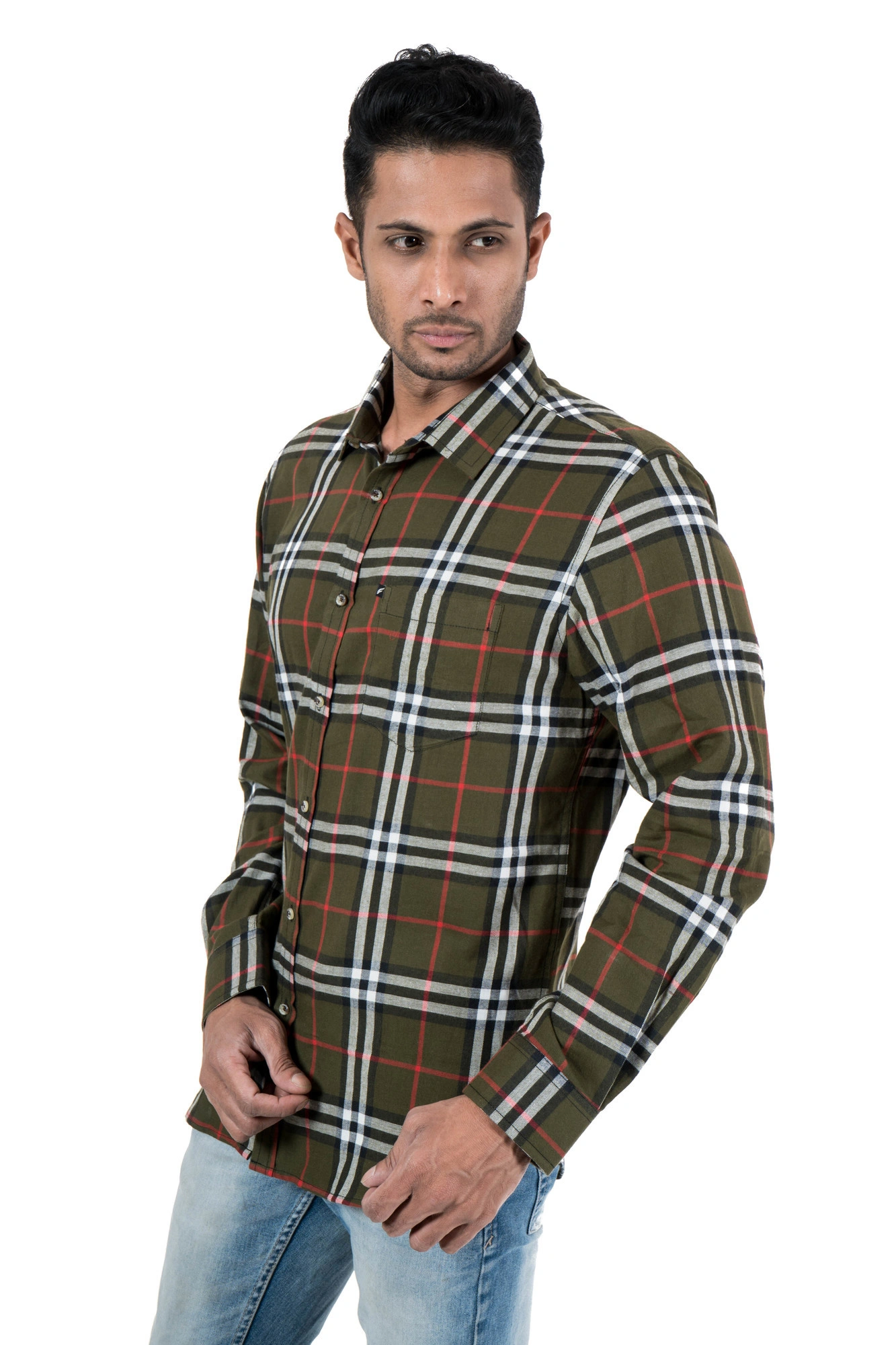 Men's Top Wear Casual Shirt Plaid Check-1