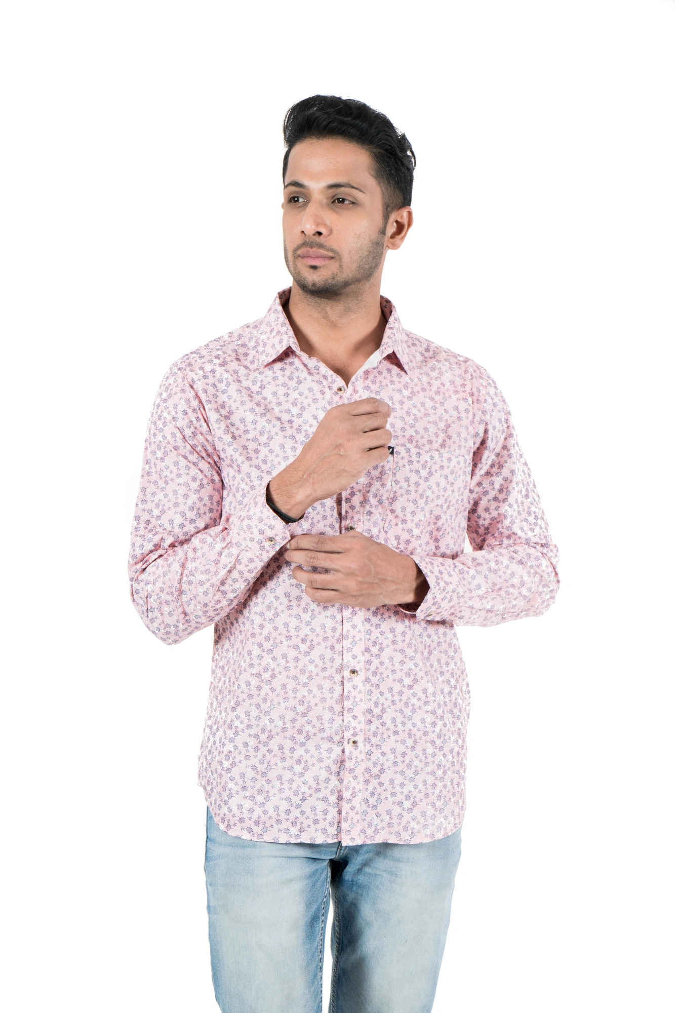 Men's Casual Trendy Printed Shirt Full Sleeve Slim fit-SKUSTDIL291C