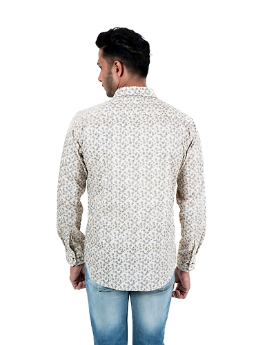 Men's Casual Shirt Full Sleeve Slim fit Leaf Print-2