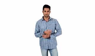 Men's Casual Shirt  Blue Check