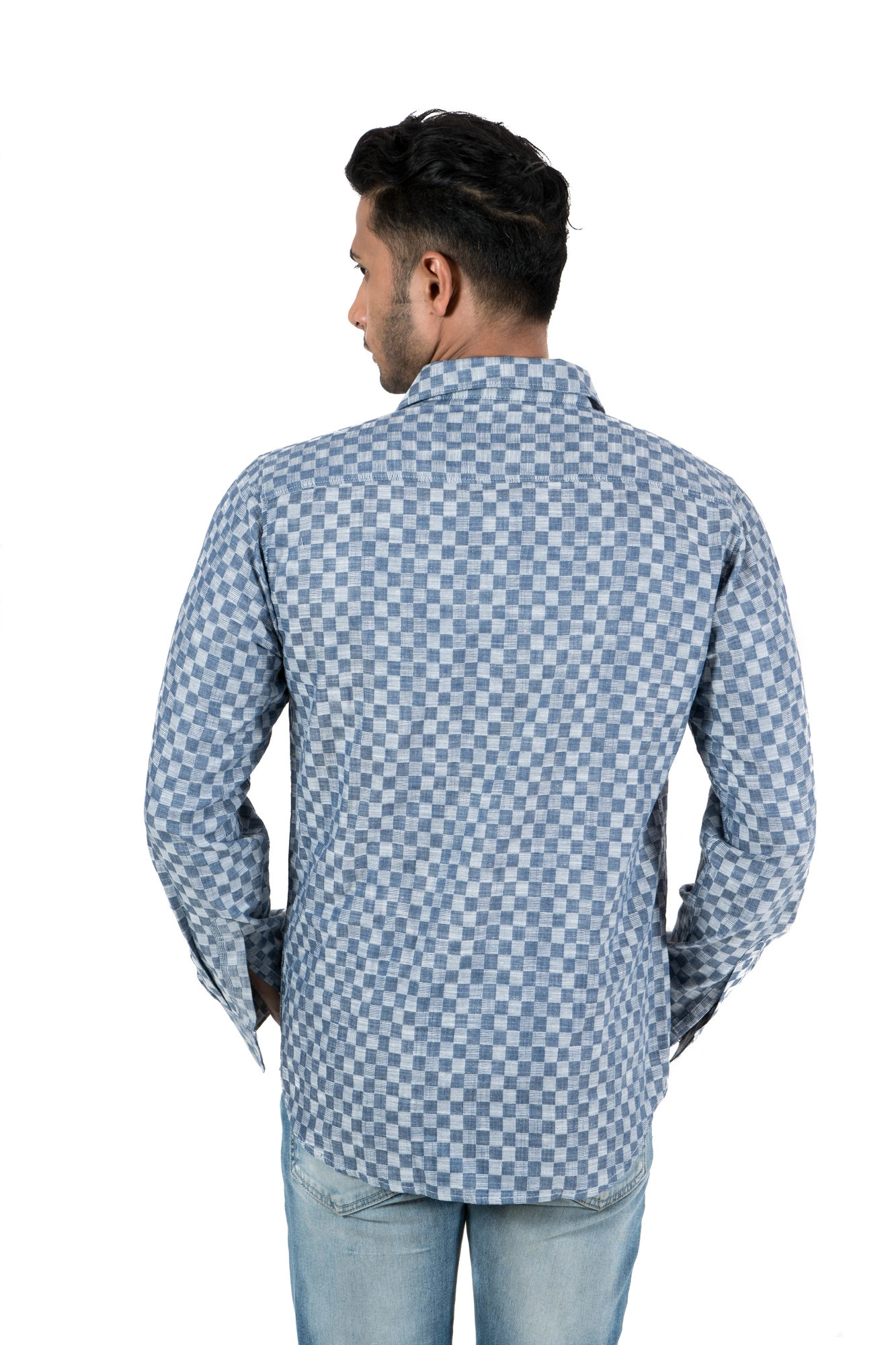 Men's Casual Shirt  Blue Check-3