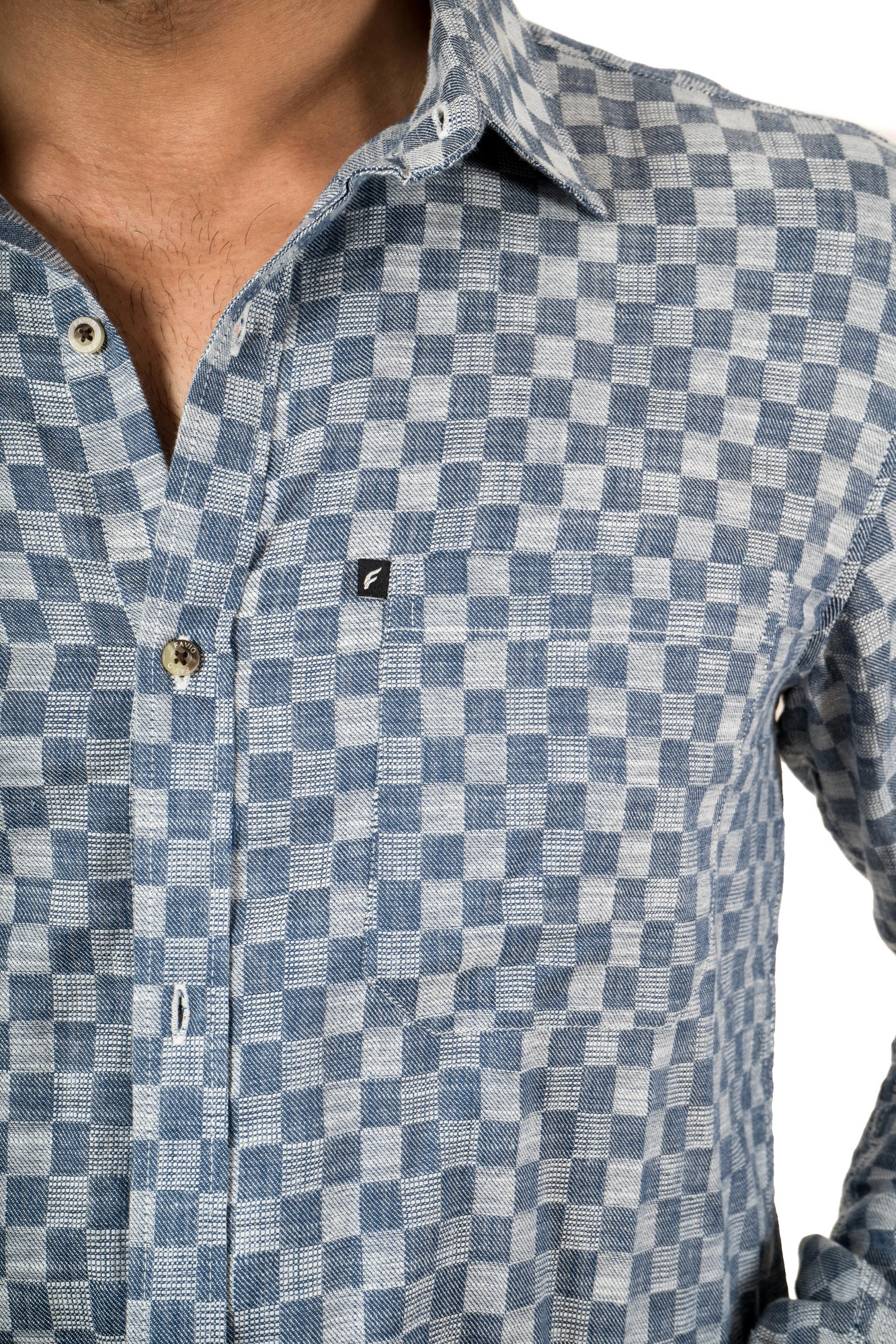 Men's Casual Shirt  Blue Check-4