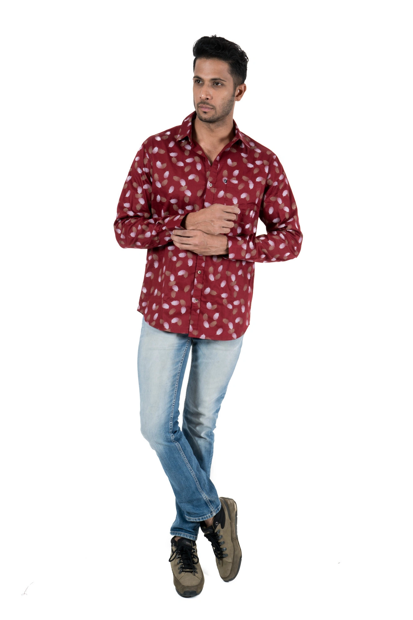 Men's Casual Shirt Full Sleeve Cotton Fur Print-5