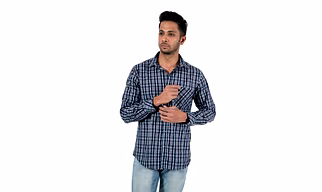 Men's Full Sleeve Casual Cotton Check Shirt