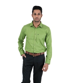 Men's Shirt Full Sleeve Casual Cotton Solid Green