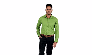 Men's Shirt Full Sleeve Casual Cotton Solid Green