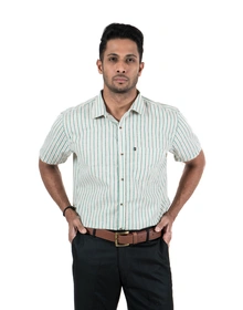 Men's Shirt Formal Half Sleeve Slim Fit Multi Stripe