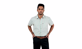 Men's Shirt Formal Half Sleeve Slim Fit Multi Stripe