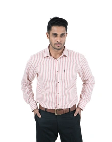 Men's Shirt Full Sleeve Slim Fit Multi Red Stripe