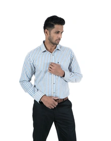 Men's Shirt Full Sleeve Slim Fit Multi Stripe Blue