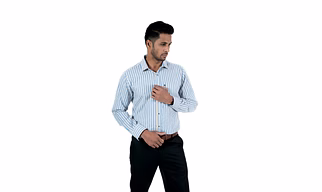 Men's Shirt Full Sleeve Slim Fit Multi Stripe Blue