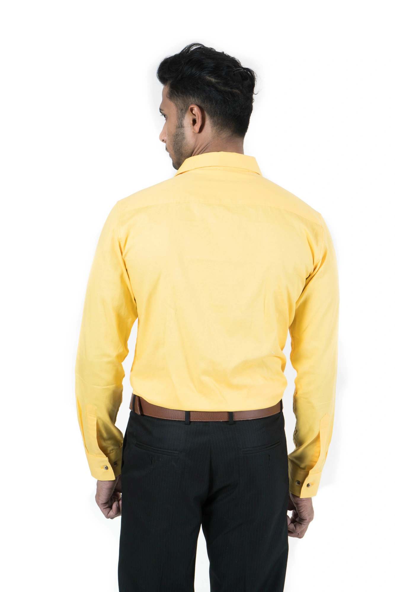 Men's Casual Wear Full Sleeve Solid Yellow-3