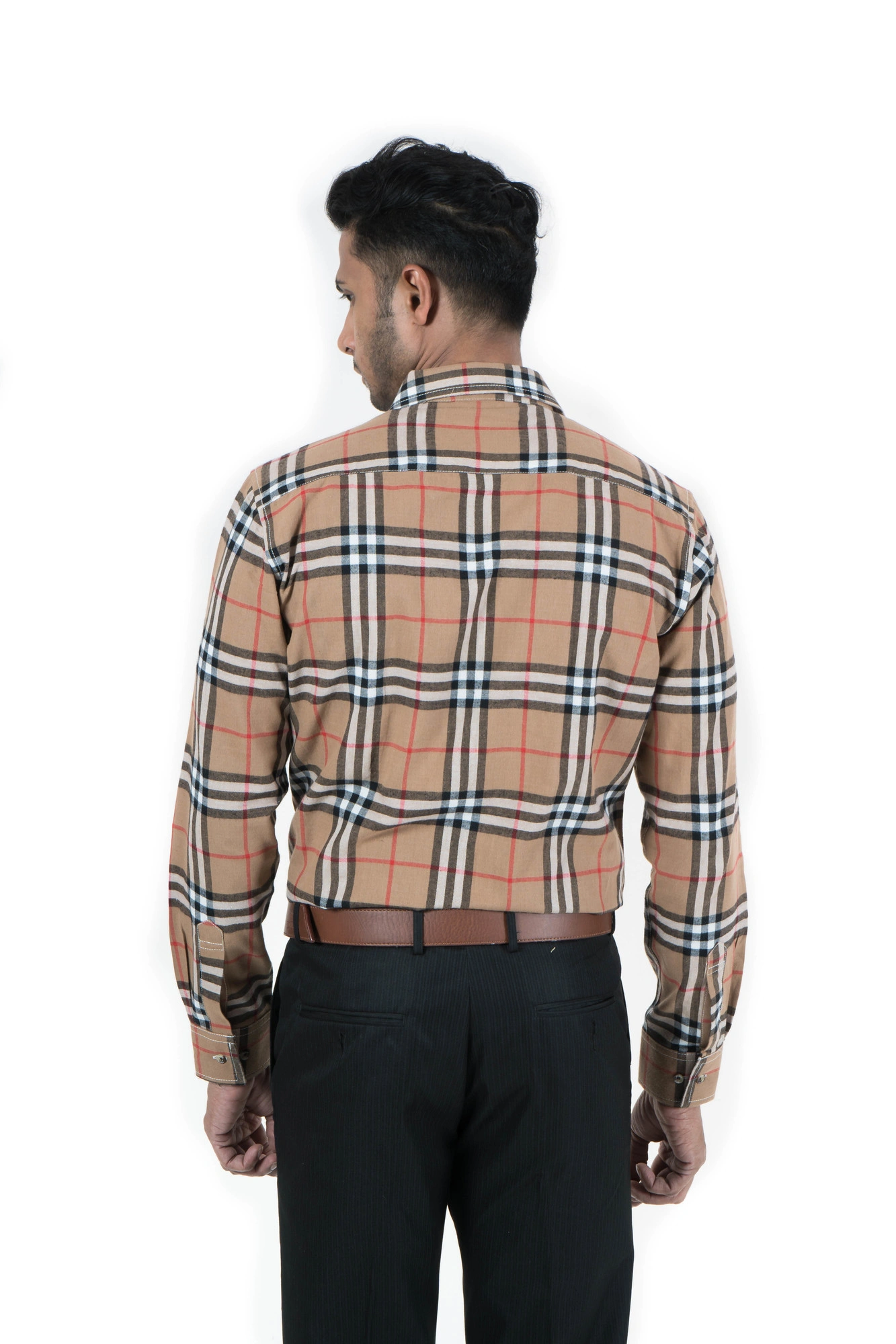 Men's Shirt Full Sleeve Casual Top Wear Cotton Plaid-6