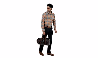 Men's Shirt Full Sleeve Casual Top Wear Cotton Plaid