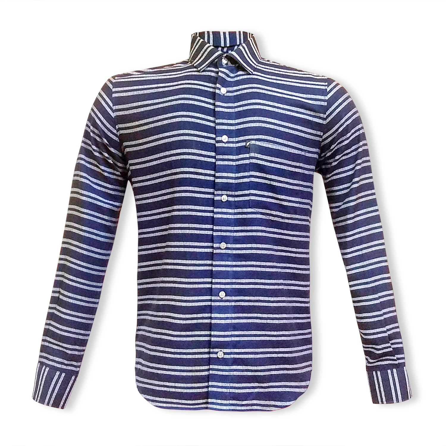 MEN'S FULL SLEEVE CASUAL SHIRT INDIGO STRIPE-SKUFVT0120