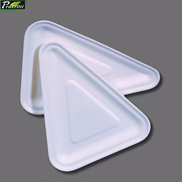 prakritii 4" ( 10cm ) bagasse triangle snacks plate - ( pack of 1 pcs )