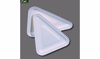 4" ( 10cm ) Bagasse Triangle Snacks Plate - ( Pack of 1 Pcs )