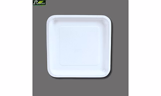 6" ( 15cm ) Bagasse Square Plate - ( Pack of 1 Pcs )