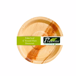 prakritii 6"( 15cm) round deep disposable areca palm leaf plate