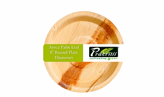 8"( 20cm) Round Deep Disposable Areca Palm Leaf Plate