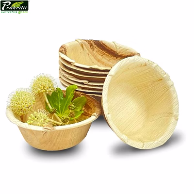 prakritii 2.5"(6cm) round disposable areca palm leaf bowl