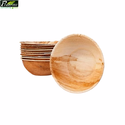 prakritii 4"(10cm) round disposable areca palm leaf bowl