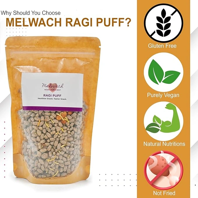 Melwach Puffs Combo (Ragi+Jowar+Bajra) (3 * 80 gms.), Roasted Snacks, Snack Combo, Namkeen-2