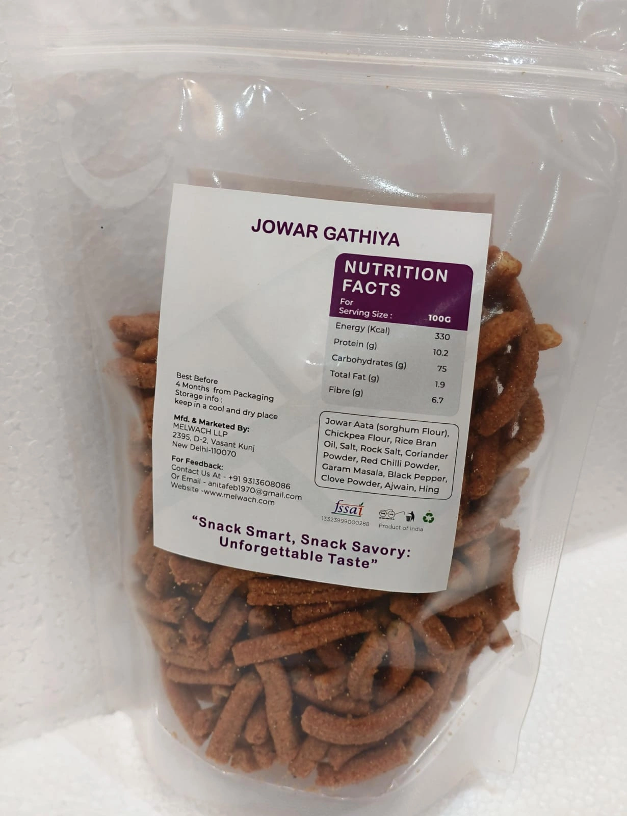 Jowar Gathiya (250g), Crunchy Snack, Namkeen-2